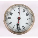 Chrome plated bulkhead clock, stamped ICG, 42/1,