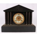 Slate marble mantle clock of architectural form