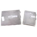 Two silver cigarette cases Birmingham 1932 and 1933,