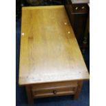 Oak coffee table with sliding top,