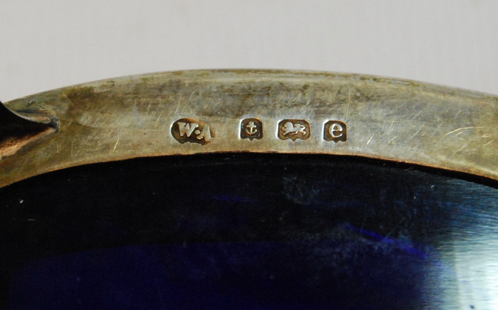 Pair of silver pierced oval salts of Georgian style on claw and ball feet, Birmingham 1904, - Image 2 of 2