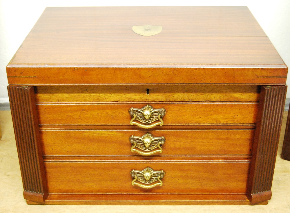 Edwardian mahogany cased Old English pattern EP canteen, makers Southern & Richardson,