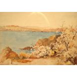 NETTIE HOUSTON (SCOTTISH, 1882 - 1962) Coastline view Signed lower left, watercolour, 24.5cm x 35cm.