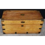 Victorian brass-mounted camphorwood campaign style blanket chest, 44cm high and 94cm wide.