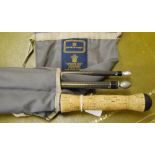 Hardy Ultralite 15ft #10 three-piece salmon rod with cotton sleeve.