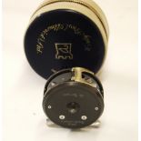 Hardy Flyweight trout reel with vinyl case.