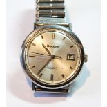 Lady's Bulova Automatic stainless steel watch on expanding bracelet, 1960s.