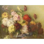 BRITISH SCHOOL (LATE 19TH CENTURY) Still life of flowers Indistinctly signed in green lower right,