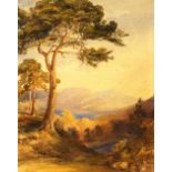 BRITISH SCHOOL (19TH CENTURY) Landscape with mountains Inscribed J.C.