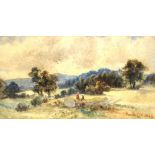 DAVID COX (1783 - 1859) Figures in a pastoral landscape Signed and dated 1849 in red, watercolour,