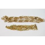 Two 9ct gold curb necklets.