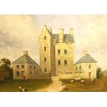 SCOTTISH SCHOOL (EARLY 19TH CENTURY) View of figure and sheep before a castle Signed indistinctly,