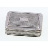 George III silver snuff box, of engine turned rectangular form, maker 1B, Birmingham 1819, 52g, 6cm.