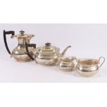 Silver four piece tea service, maker Emil Viner, Sheffield 1936, 1940g gross.