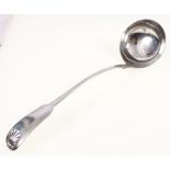 Scottish silver fiddle and shell pattern ladle, maker James McKay, Edinburgh 1850, 250g, 33cm.