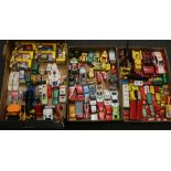 Over one hundred Dinky, Corgi, Matchbox and other playworn model vehicles.