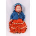 German bisque headed doll stamped 241-4, 48cm.