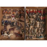 Over seventy Britains and other painted model soldiers and warriors.