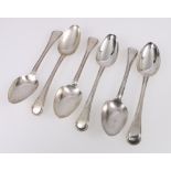 Set of six Victorian silver dessert forks, London 1844,