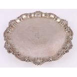 Victorian silver tray,