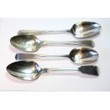 Silver tablespoon by Elizabeth Tuite, 1769, and another three, 1801, 1804 and 1813, 6oz.