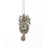 Good mid 19th century diamond brooch pendant with an old-cut oval brilliant approximately 10mm x