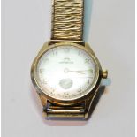 Gent's 9ct gold Garrard watch, manual, waterproof, inscribed and dated 1975,