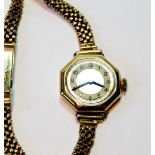 Bernex lady's 9ct gold bracelet watch, 1948.