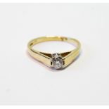 Diamond solitaire ring with brilliant, approximately .25ct, in 18ct gold, 1981.