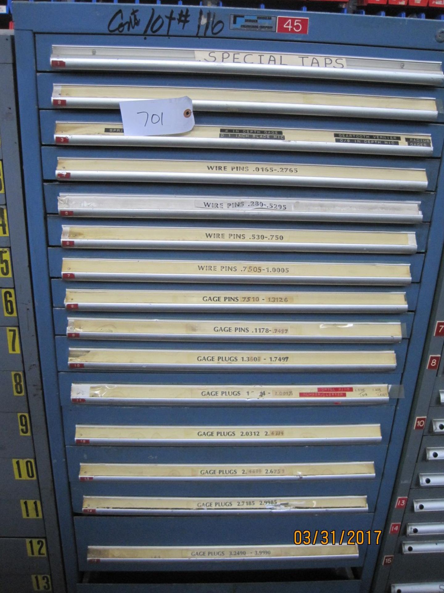 Nu-Era 16 drawer industrial storage cabinet 30x61x29