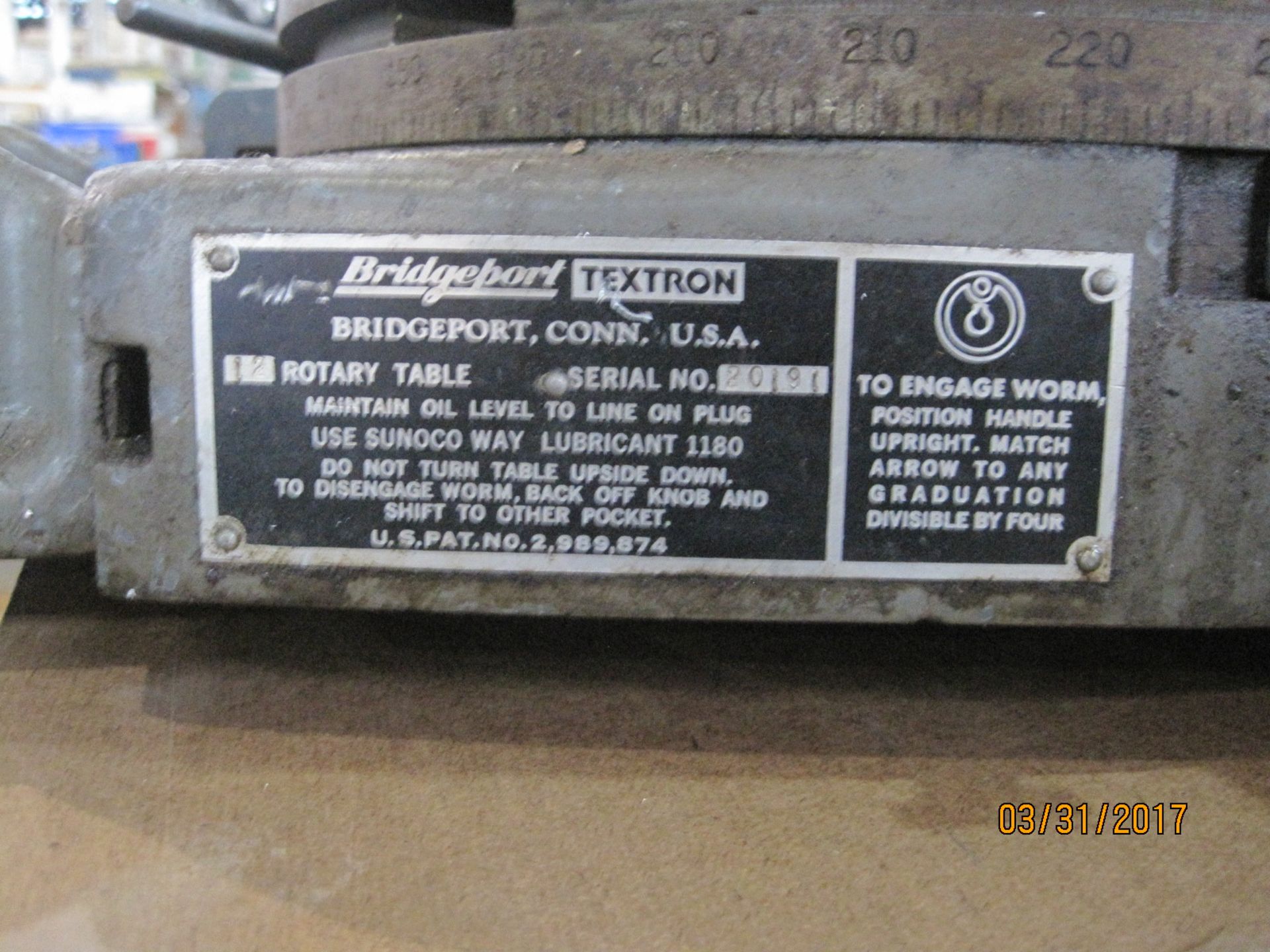 12" Bridgeport Rotary Table - Image 2 of 3