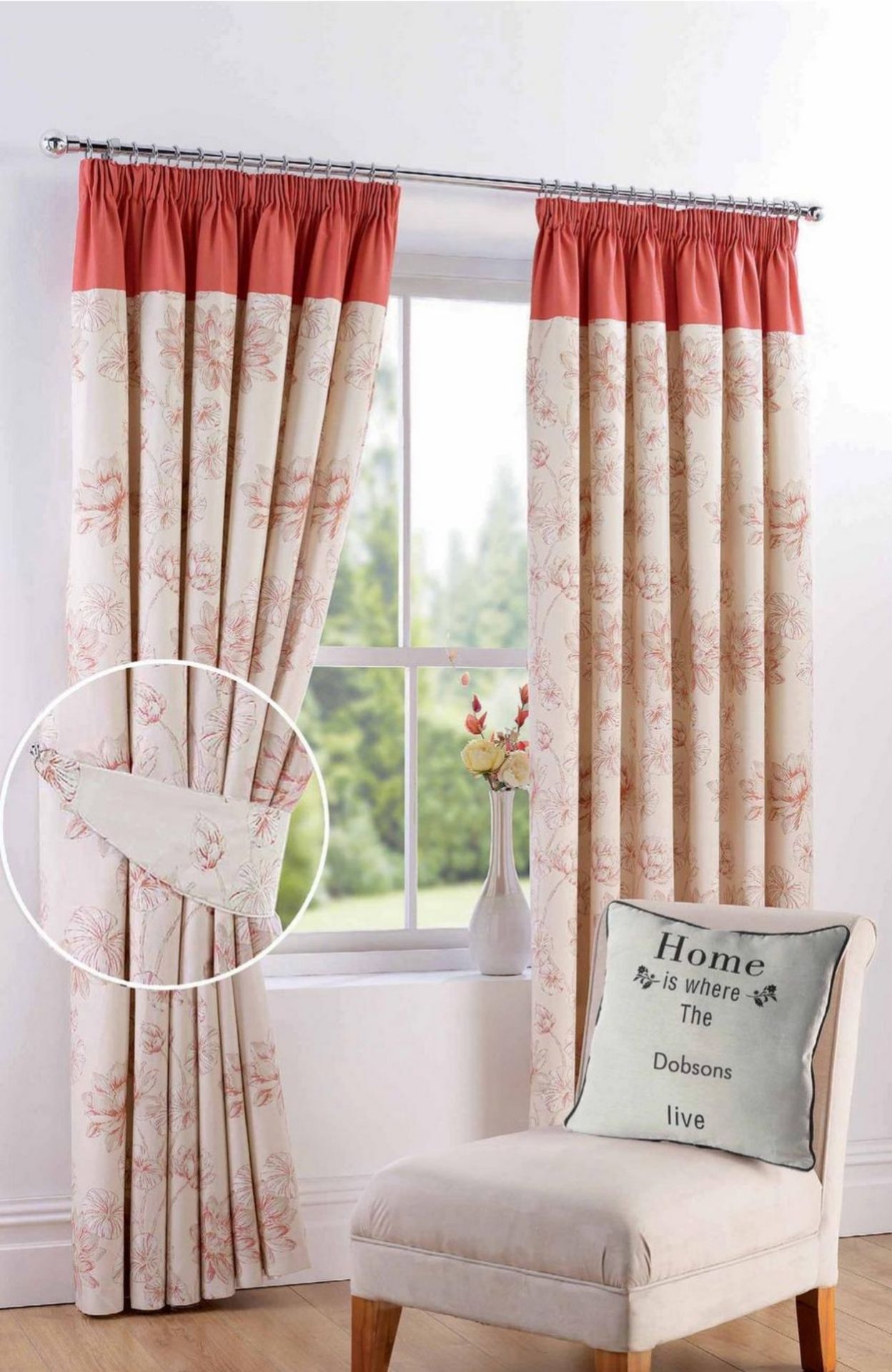 STUDIO CHANTELLE FULLY LINED CURTAINS (NATURAL) 90X72 INCHES (DELIVERY BAND A)