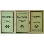 1943 London Transport OFFICIALS' TIMETABLE BOOKLETS for Country Buses. This is the complete set of