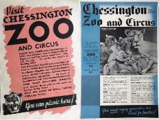 1930s Southern Railway POSTERS 'Chessington Zoo', the first designed by D W Burley, dated 1939,