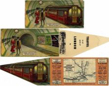 London Underground Electric Railways 1907 advertising CARD with MAP, one of a series usually
