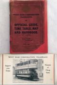 West Ham Corporation Tramways items comprising a June 1908 OFFICIAL GUIDE, TIME TABLE, MAP &