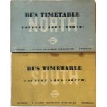 1937 London Transport BUS TIMETABLE BOOKLETS for Country Area (North) and Country Area (South), both