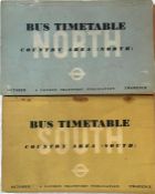 1937 London Transport BUS TIMETABLE BOOKLETS for Country Area (North) and Country Area (South), both