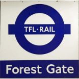 TfL-Rail PLATFORM ROUNDEL SIGN from Forest Gate station on the line from Liverpool Street to