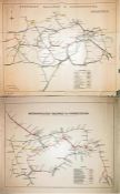 A pair of 1890s London Underground WALL MAPS, both 26" x 21" (66cm x 53cm), the first titled