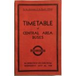 London Transport Officials' TIMETABLE BOOKLET ('Inspector's Red Book') of Central Area Buses on