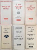 London United Tramways 'New Trolleybus Service' LEAFLETS from 1931 comprising the May 16 (the
