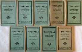 1958/59 London Transport OFFICIALS' TIMETABLE BOOKLETS for Country Buses and Coaches comprising