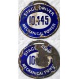 London bus driver's ENAMEL LICENCE BADGE 'MECHANICAL POWER' issued in the first years of the 20th