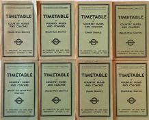 1952/53 London Transport OFFICIALS' TIMETABLE BOOKLETS for Country Buses and Coaches comprising