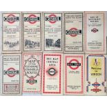 Selection of London General/London Transport BUS POCKET MAPS & LISTS comprising June 1923, July 1923