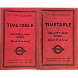 London Transport OFFICIALS' TIMETABLES of Country Area Buses, North West Area dated Oct 12th,