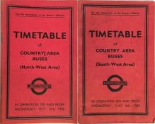 London Transport OFFICIALS' TIMETABLES of Country Area Buses, North West Area dated Oct 12th,