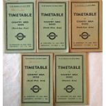 1946 London Transport OFFICIALS' TIMETABLE BOOKLETS for Country Buses. This is the complete set of