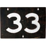 London County Council Tramways ROUTE NUMBER STENCIL for Kingsway Subway service 33 which ran from